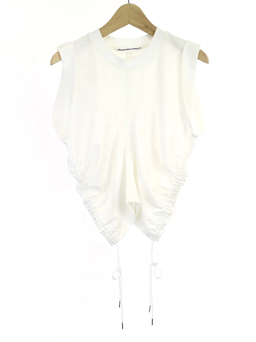 ALEXANDER WANG アレキサンダーワン WASH&CO H.TWIST JSY CROP TOP ハイツイストジャージノースリーブトップス