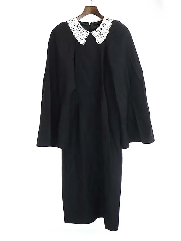 COMME des GARCONS コムデギャルソン 18SS ポリエステル縮絨レースカラーワンピース