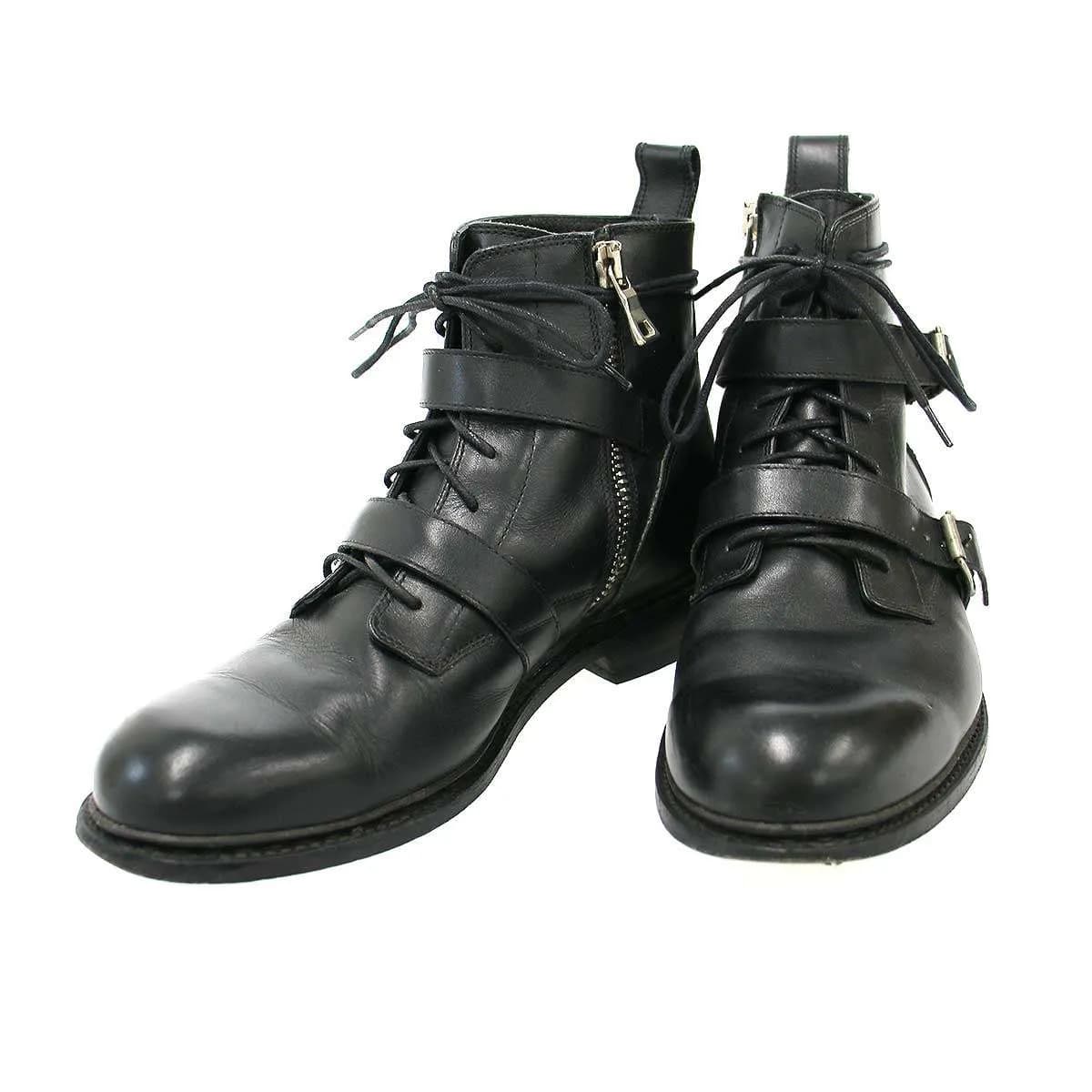 BALMAIN HOMME バルマン オム ベルテッドショートレザーブーツ