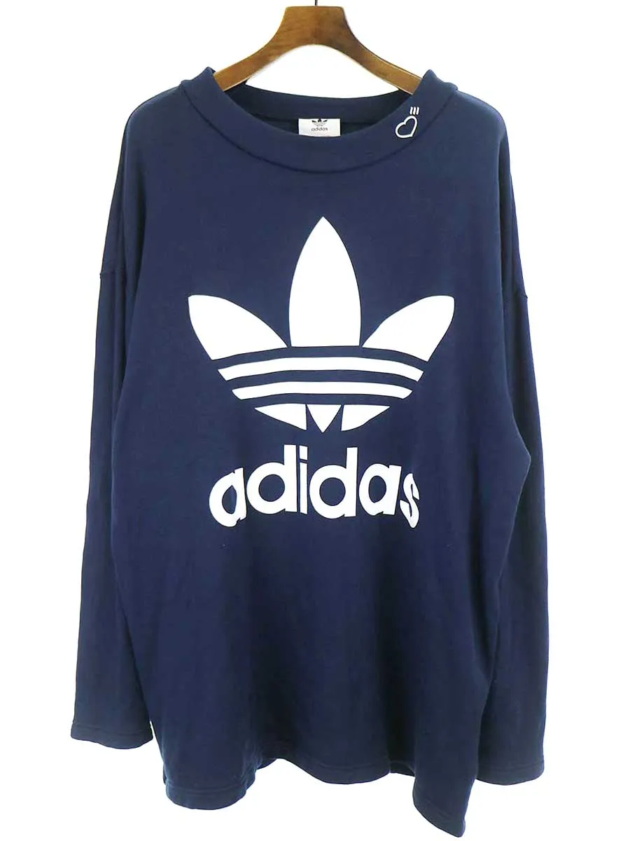 adidas アディダス オリジナルス×ヒューマンメイド Crew Sweat ロゴプリントスウェット