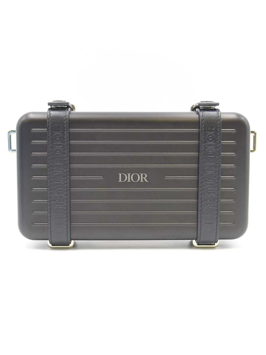 Dior HOMME ディオールオム × RIMOWA 20SS アルミニウム&グレインドカーフスキンパーソナルクラッチバッグ ショルダーバッグ