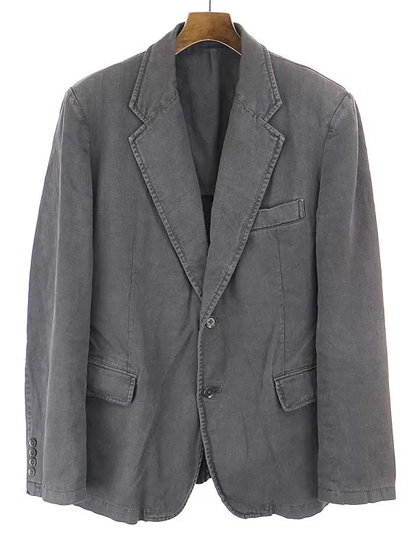 Yohji Yamamoto ヨウジヤマモトプールオム 製品染めコットンヘンプテーラードジャケット