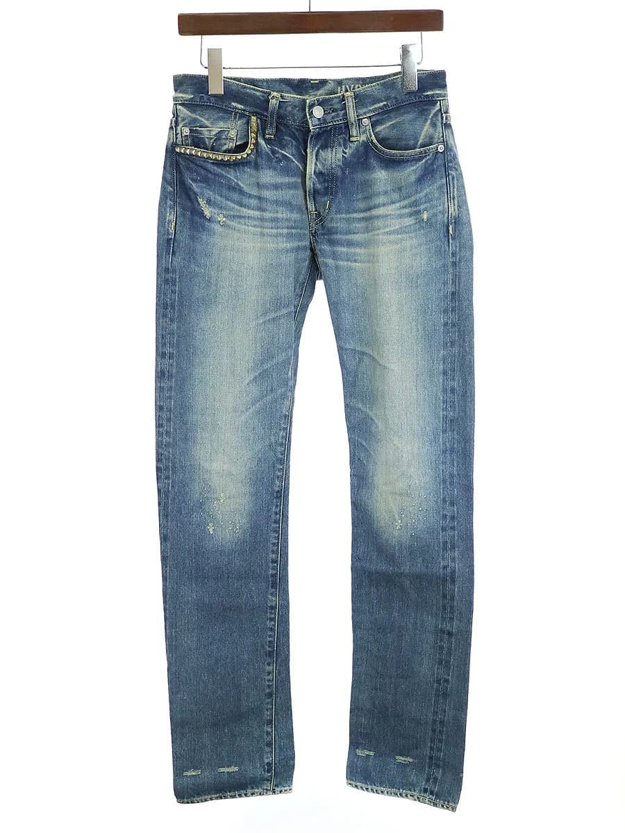 HYSTERIC GLAMOUR ヒステリックグラマー SP加工スリムストレートデニムパンツ