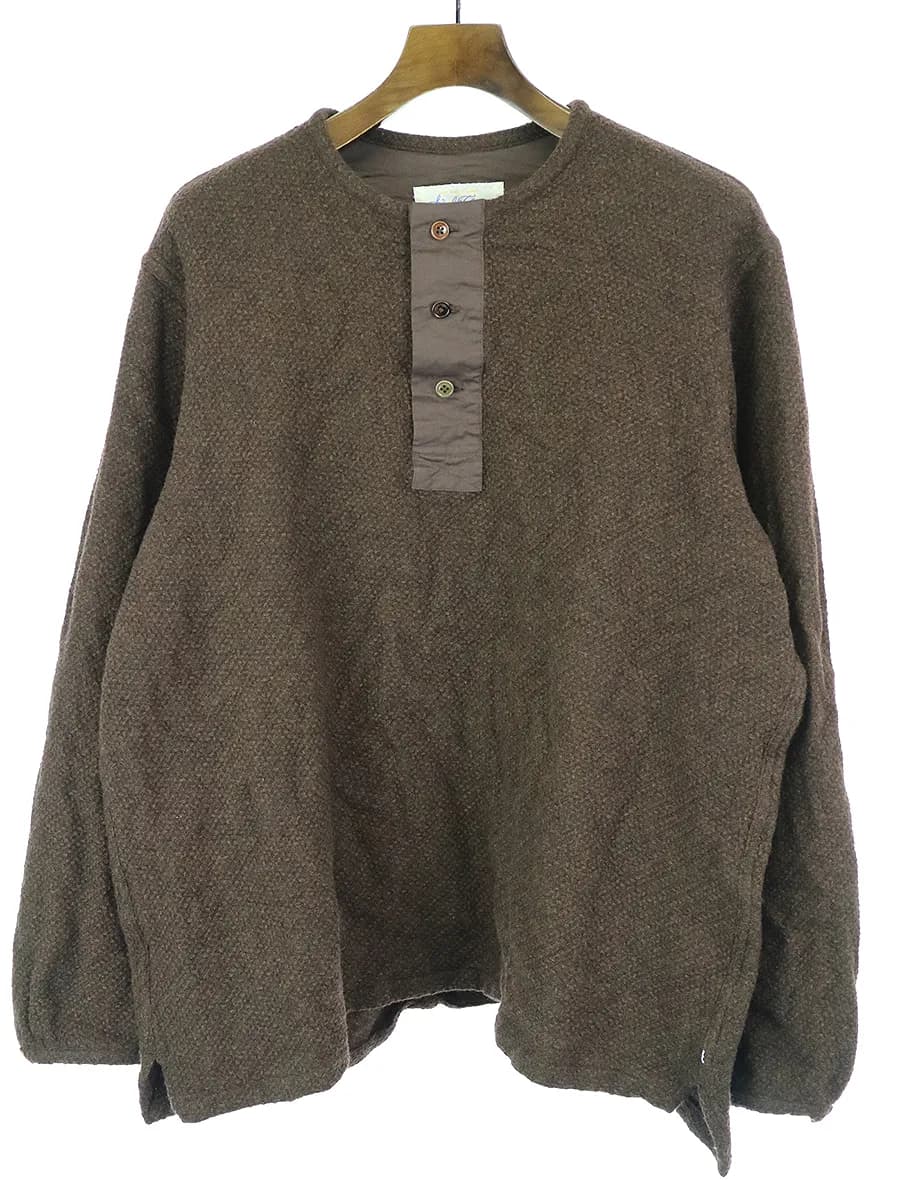 The crooked Tailor ザクルーキッドテーラー ヘンリーネックカシミヤ混ウールニット