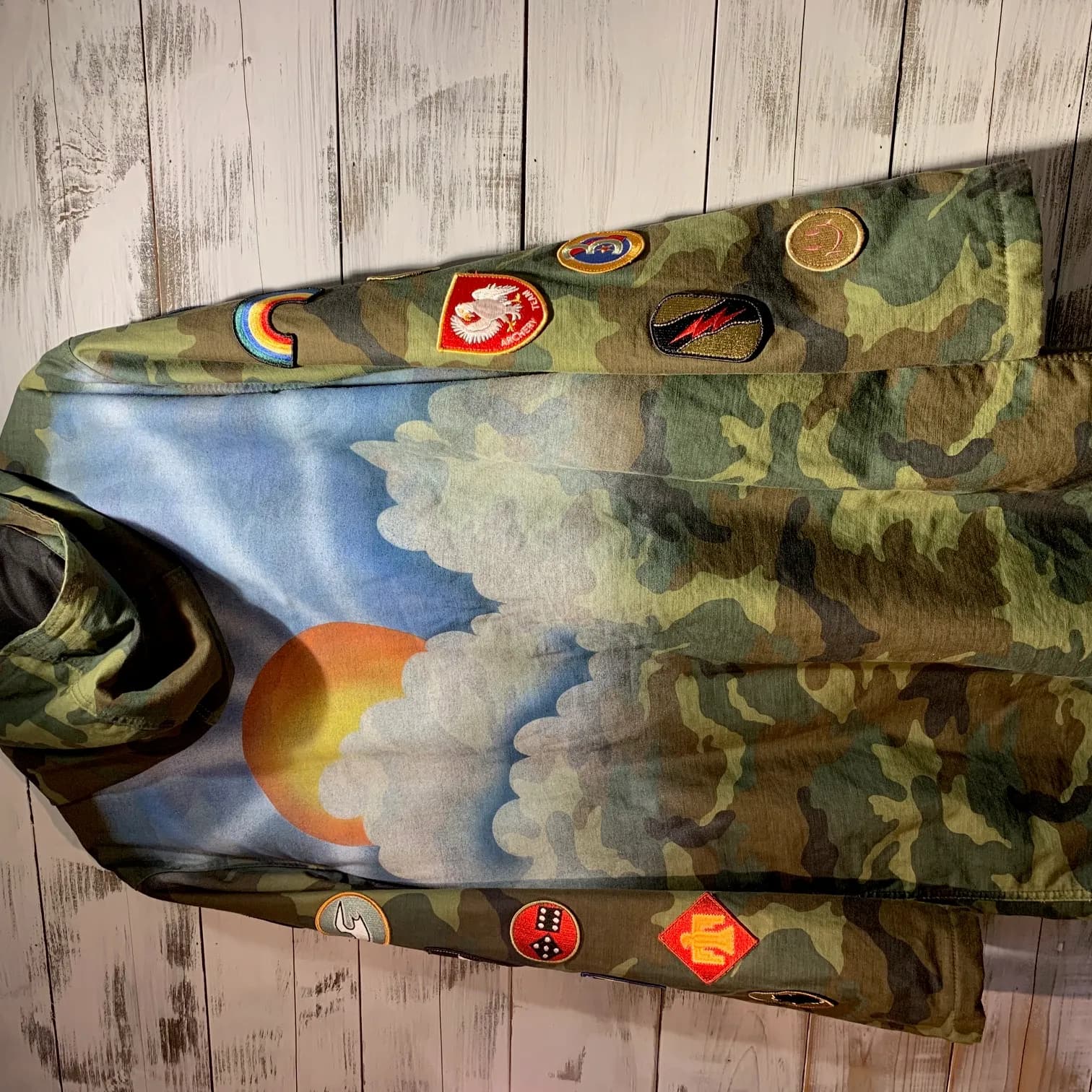 AMIRI AMIRI 18SS MOPKC-LTW CAMO HAND PAINTED WOVEN PARKA