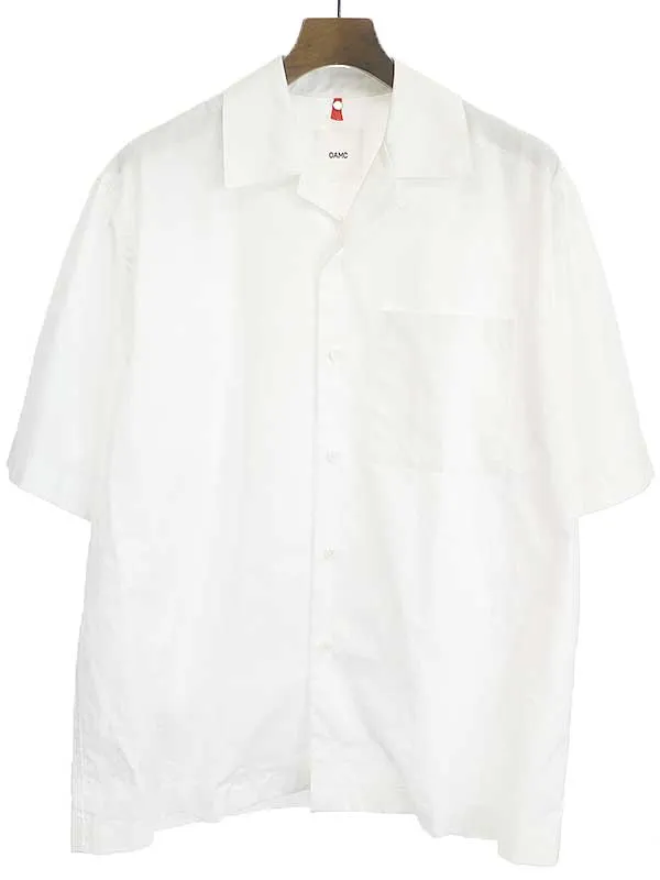 OAMC オーエーエムシー 21SS KURT SHIRT ロゴパッチオープンカラーショートスリーブシャツ