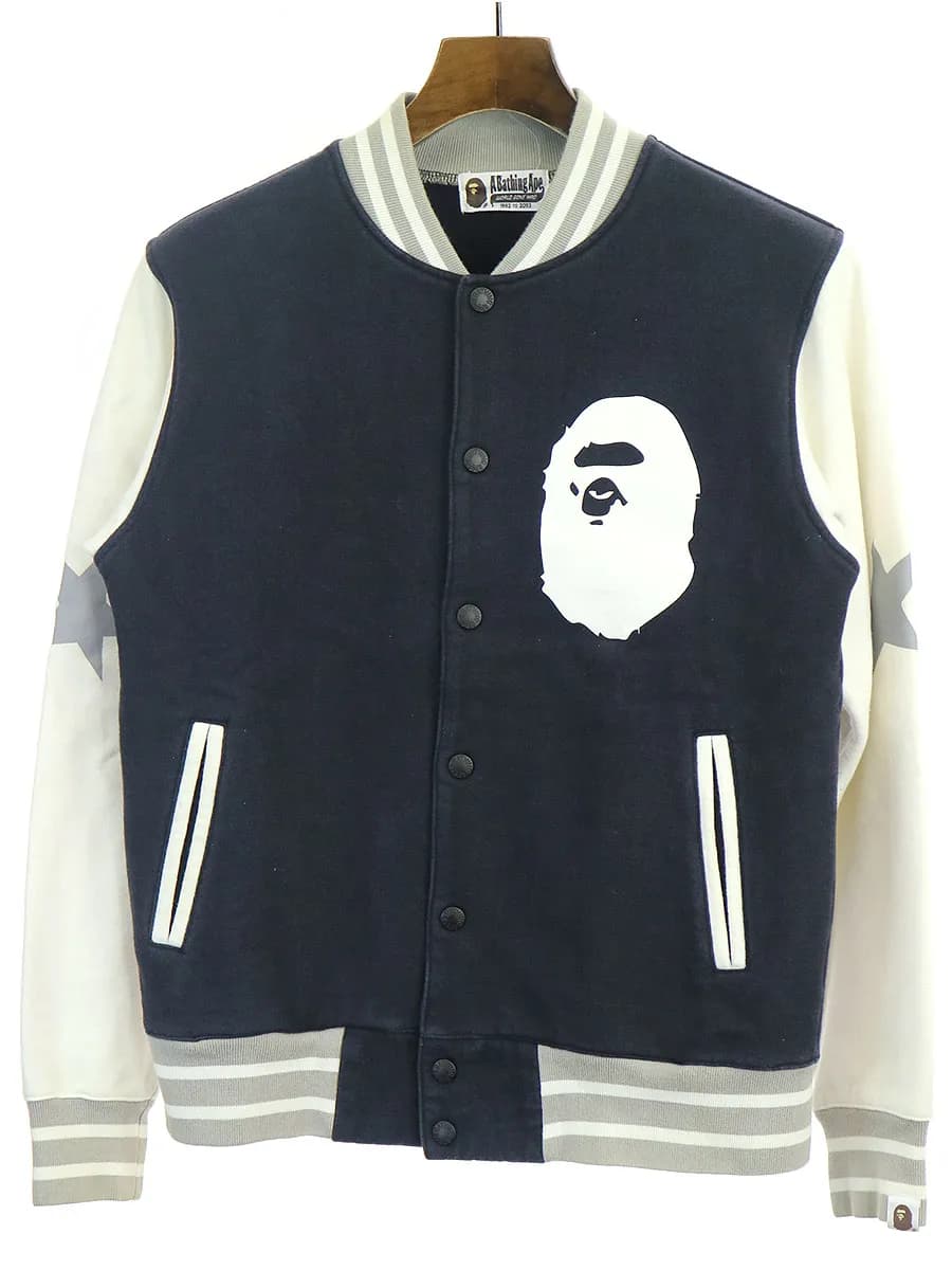 A BATHING APE ア ベイシング エイプ プリントスウェットスタジアムジャンパー