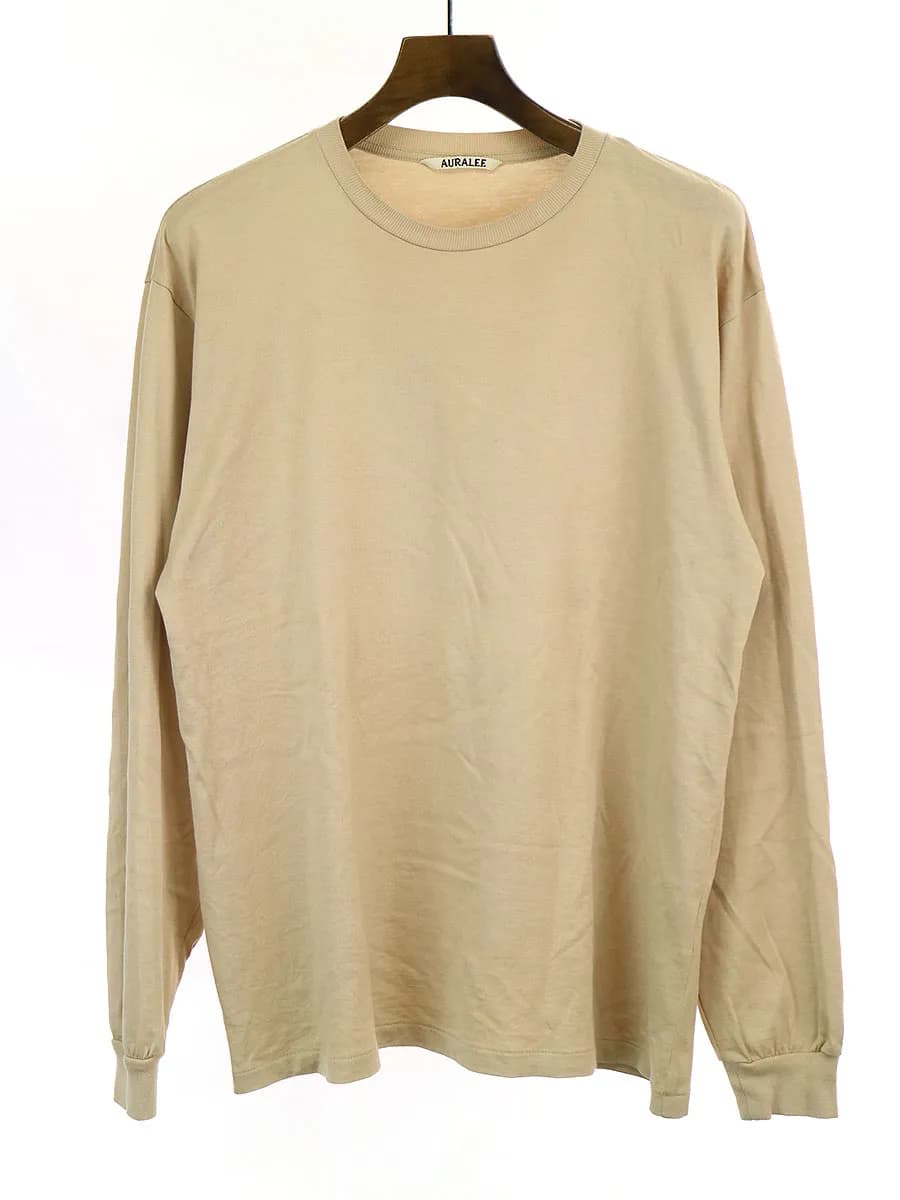 AURALEE オーラリー 19SS LUSTER PLAITING L/S TEE オーバーサイズロングスリーブTシャツ