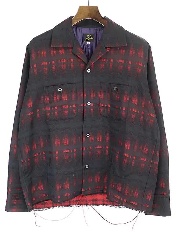 NEEDLES ニードルズ 21SS C.O.B Classic Shirt-Pe/W Ombre Plaid Jq チェック柄カットオフシャツ