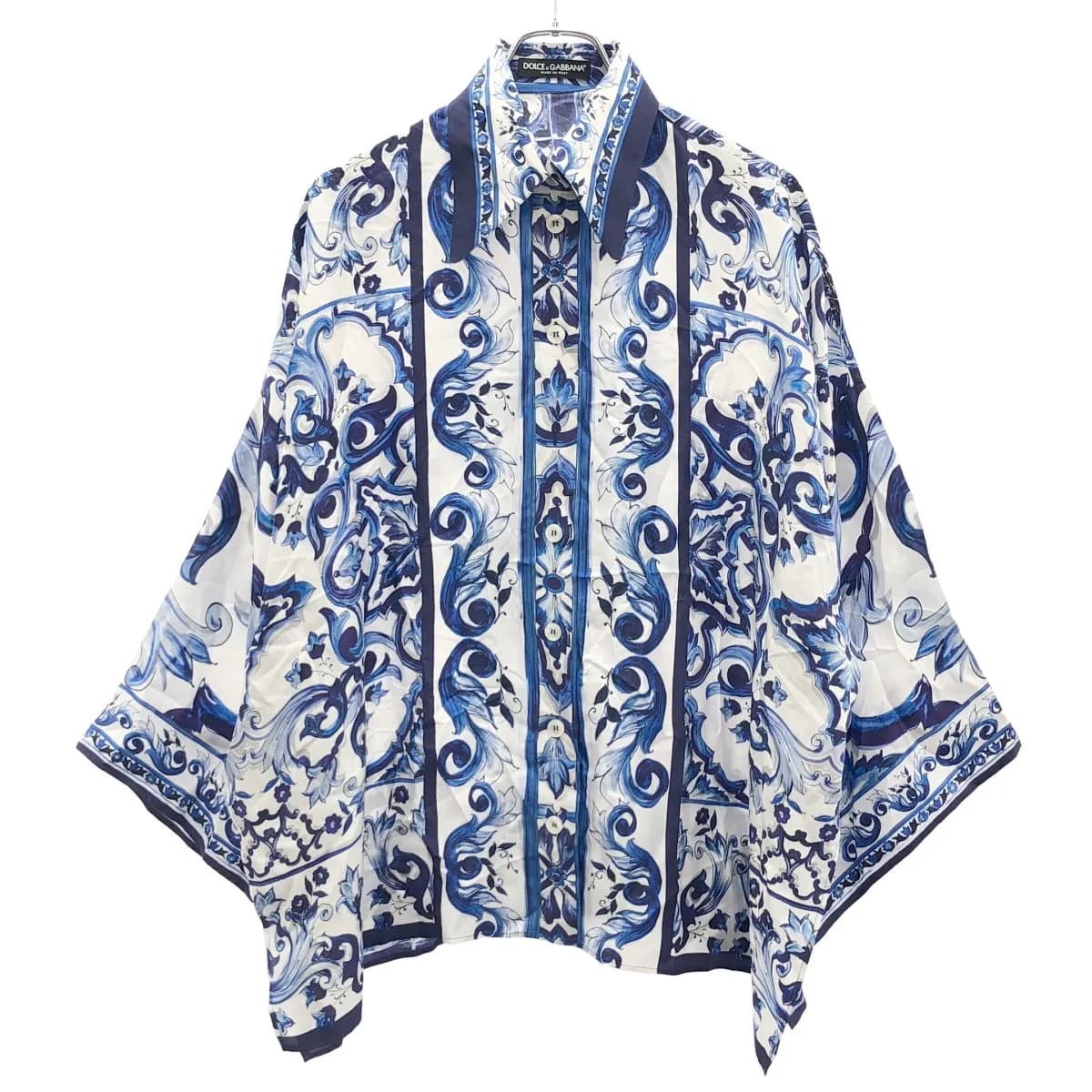 DOLCE&GABBANA ドルチェ&ガッバーナ マジョリカプリント シルクブラウスシャツ
