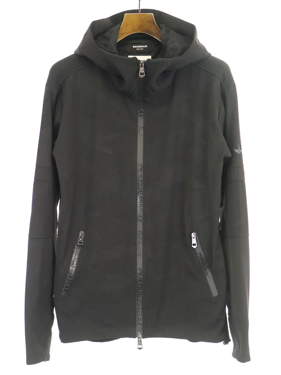 1piu1uguale3 ウノピュウノウグァーレトレリラックス 19SS Double Cross camo biker hoodie ダブルクロスカモフラージュフーデッドバイカージャケット