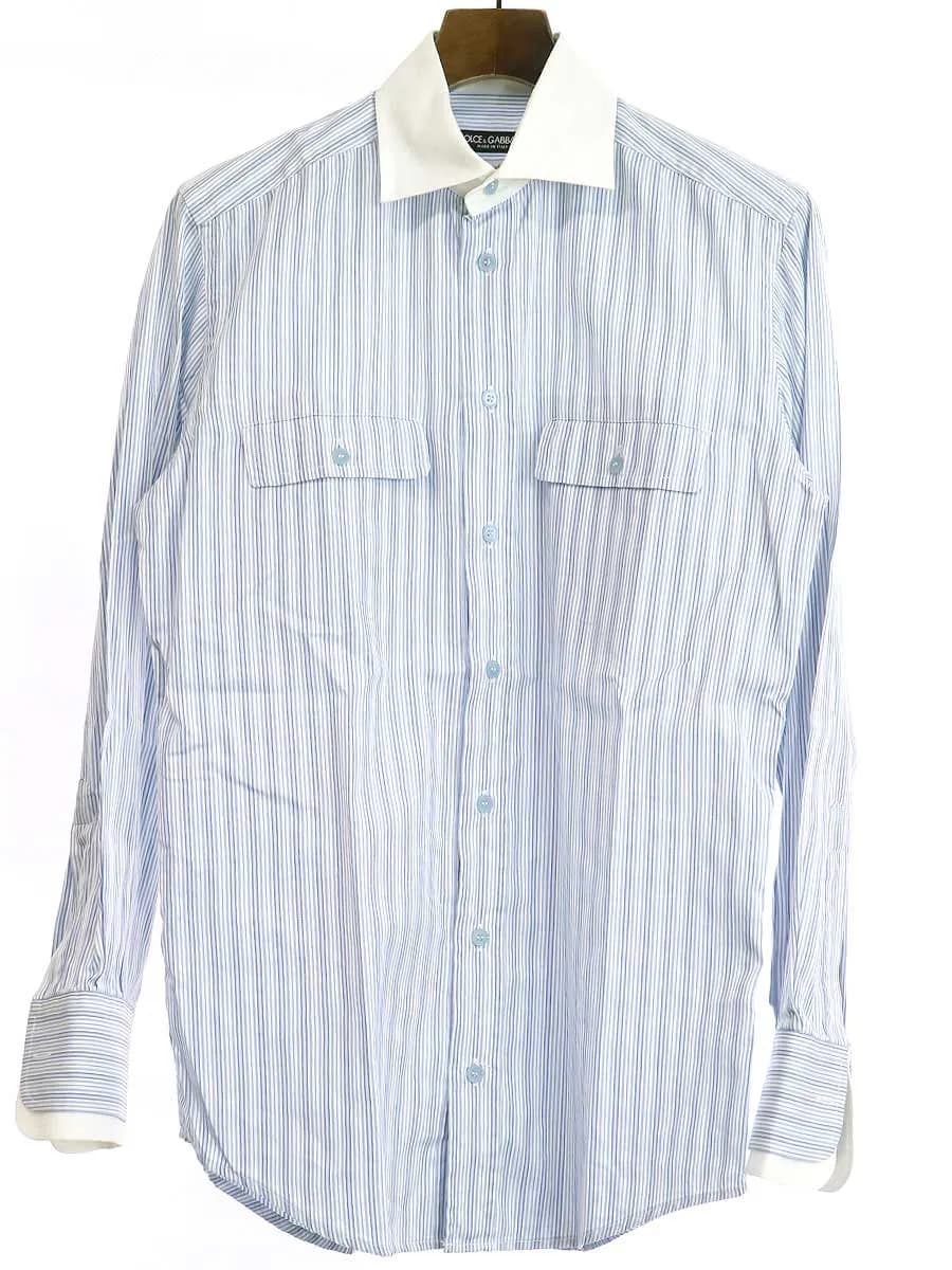 DOLCE&GABBANA ドルチェ&ガッバーナ Tailored Fit ホリゾンタルカラーストライプシャツ