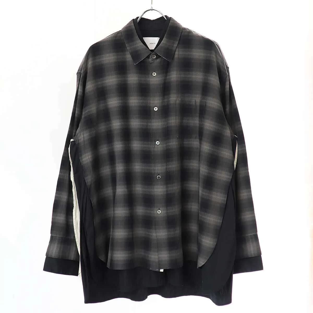 stein シュタイン 23SS OVERSIZED LAYERED SHIRT オーバーサイズオンブレチェックレイヤードシャツ ST.382-2