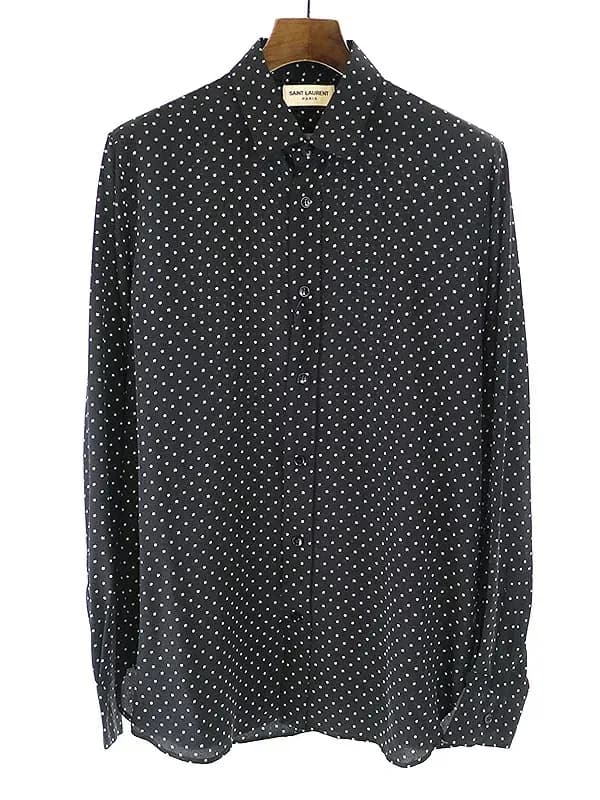 SAINT LAURENT サンローラン パリ 15SS スタープリントシルクシャツ