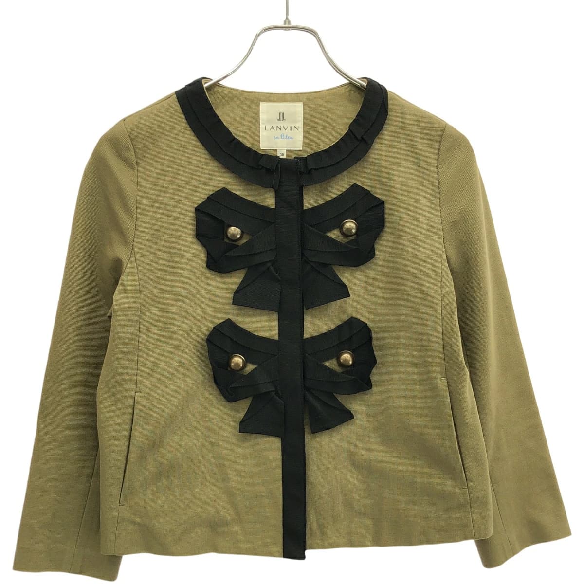 LANVIN ランバン オン ブルー コットンノーカーラージャケット 374621