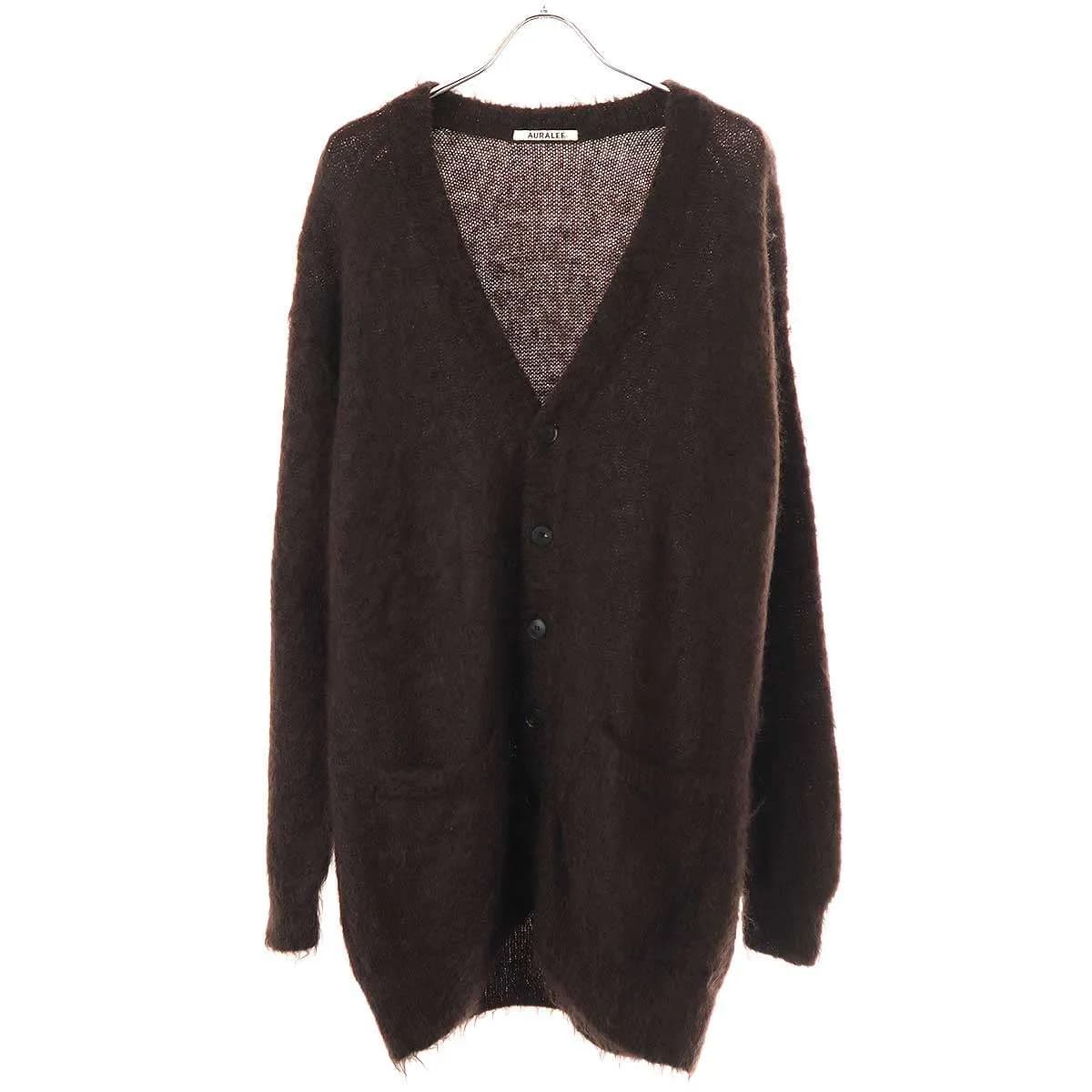 AURALEE オーラリー 22AW BRUSHED SUPER KID MOHAIR KNIT モヘアニットカーディガン