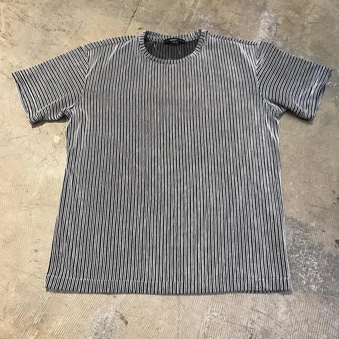 ISSEY MIYAKE ISSEY MIYAKE MEN 18AW PE/CO ストライプニット Tシャツ