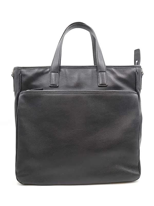 PRADA プラダ 2WAY ロゴプレートレザートートバッグ
