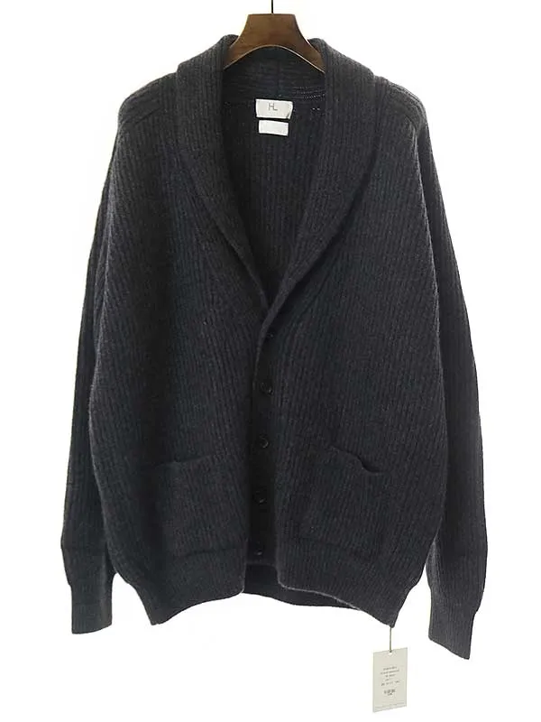 HERILL ヘリル 22AW Rib Stitch Shawl cardigan ショールカラーカシミヤニットカーディガン