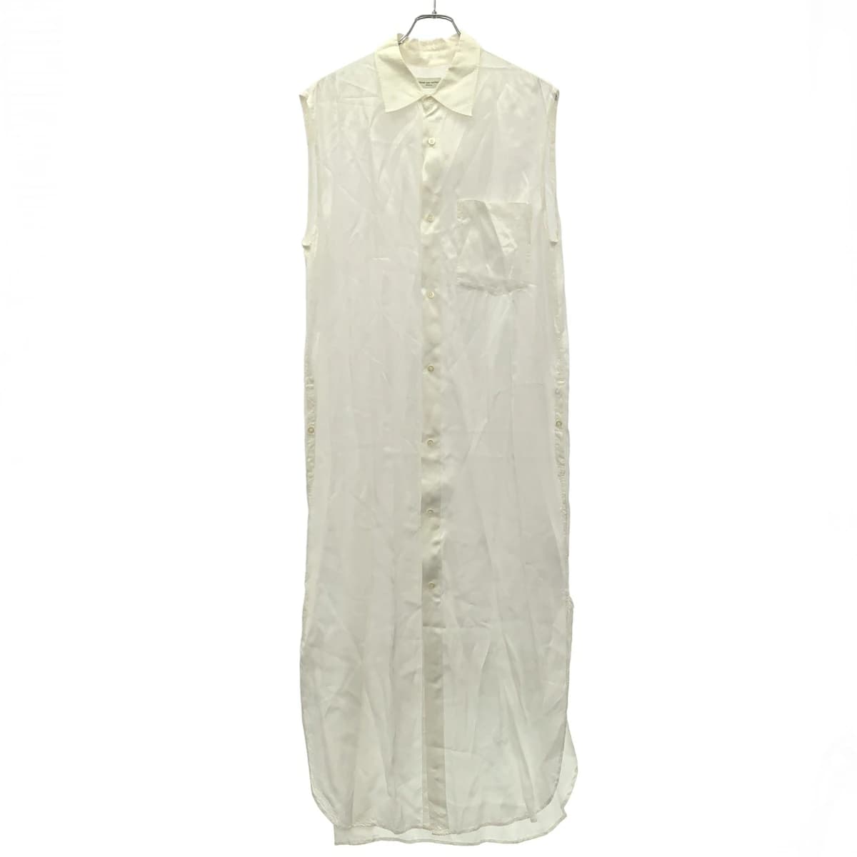DRIES VAN NOTEN ドリスヴァンノッテン 23SS レーヨンサテン ノースリーブシャツワンピース