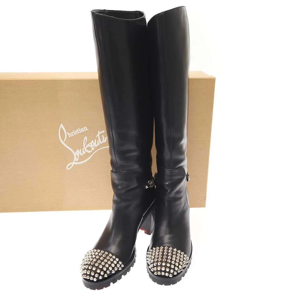 Christian Louboutin クリスチャンルブタン Napaleona 70 Calf Sport スタッズヒールロングブーツ