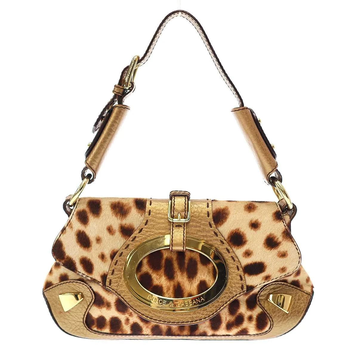 DOLCE&GABBANA ドルチェ&ガッバーナ レオパードハラコ ショルダーバッグ 8M954