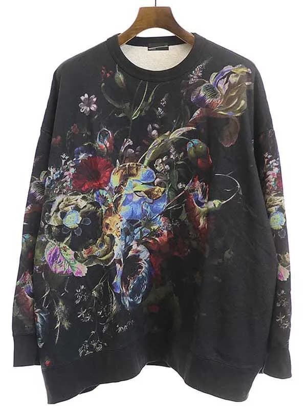 LAD MUSICIAN ラッドミュージシャン 19AW LOOP BACK CLOTH INKJET FLOWER SUPER BIG PULLOVER フラワープルオーバースウェット