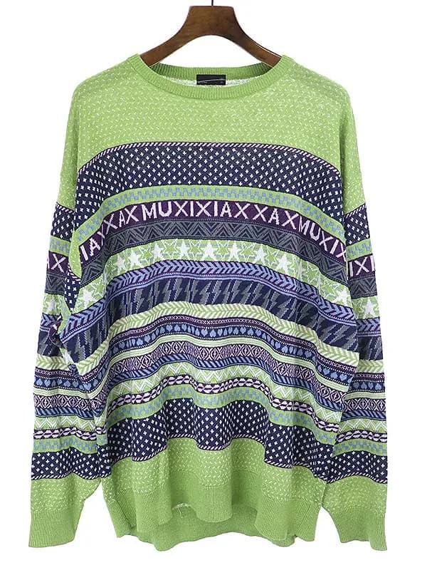 LAD MUSICIAN ラッドミュージシャン 21SS CREW NECK PULLOVER フェアアイル柄コットンプルオーバーニットセーター