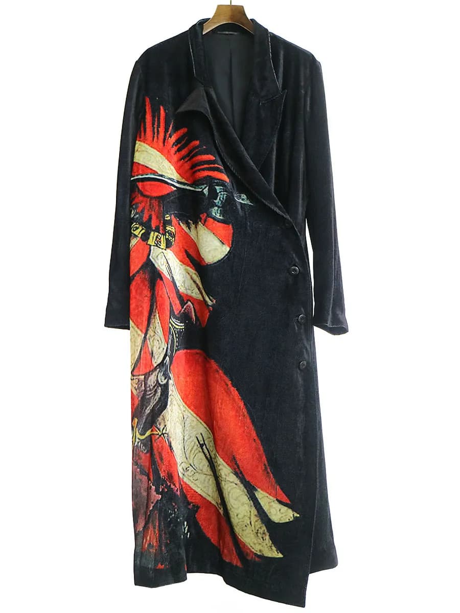 Yohji Yamamoto ヨウジヤマモト プール オム 20SS LOOK37 オーバーサイズナイトベルベットロングドレスコート