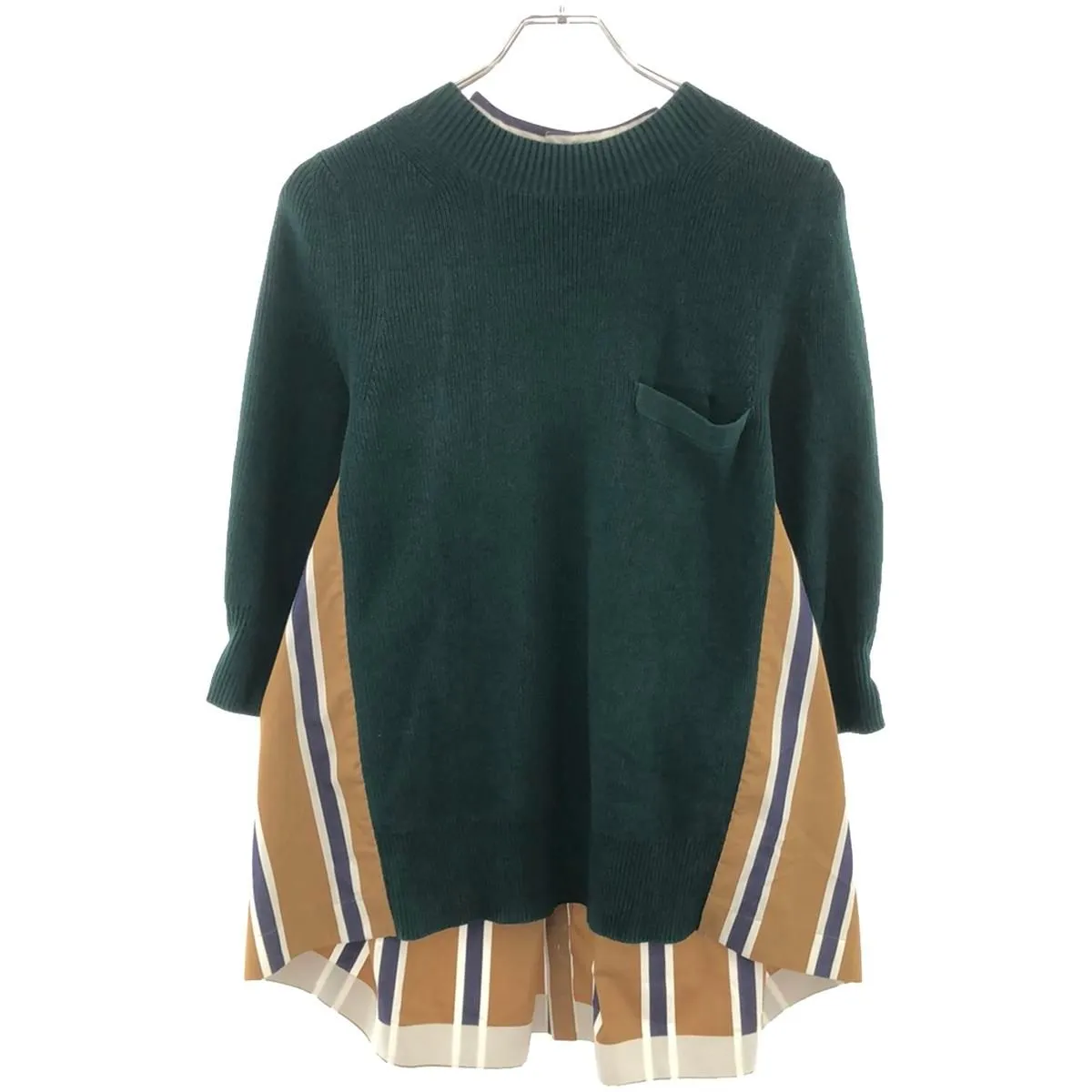 sacai サカイ 20SS ニットドッキングコットンプルオーバートップス