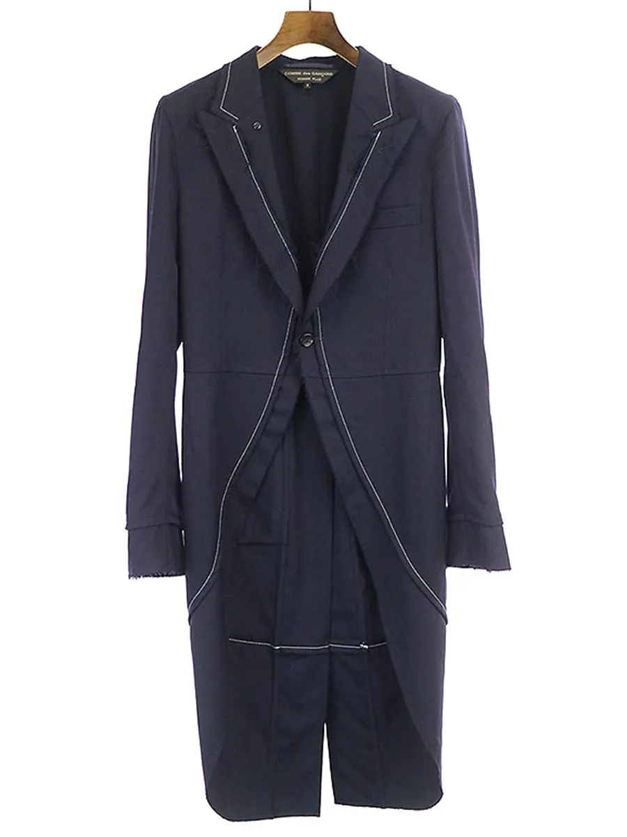 COMME des GARCONS コムデギャルソン オム プリュス 17SS ステッチデザインカットオフロングジャケット