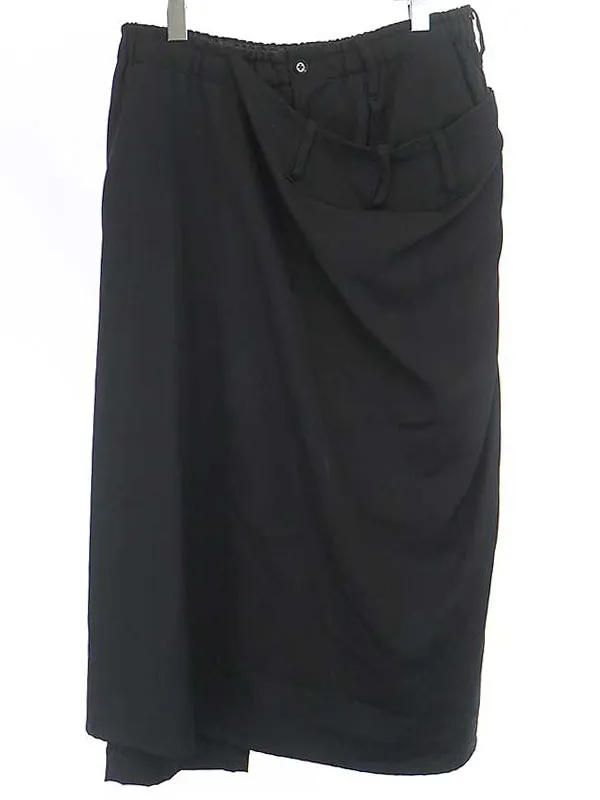 Yohji Yamamoto ヨウジヤマモト プールオム 14SS ウールギャバジンクロップドラップパンツ