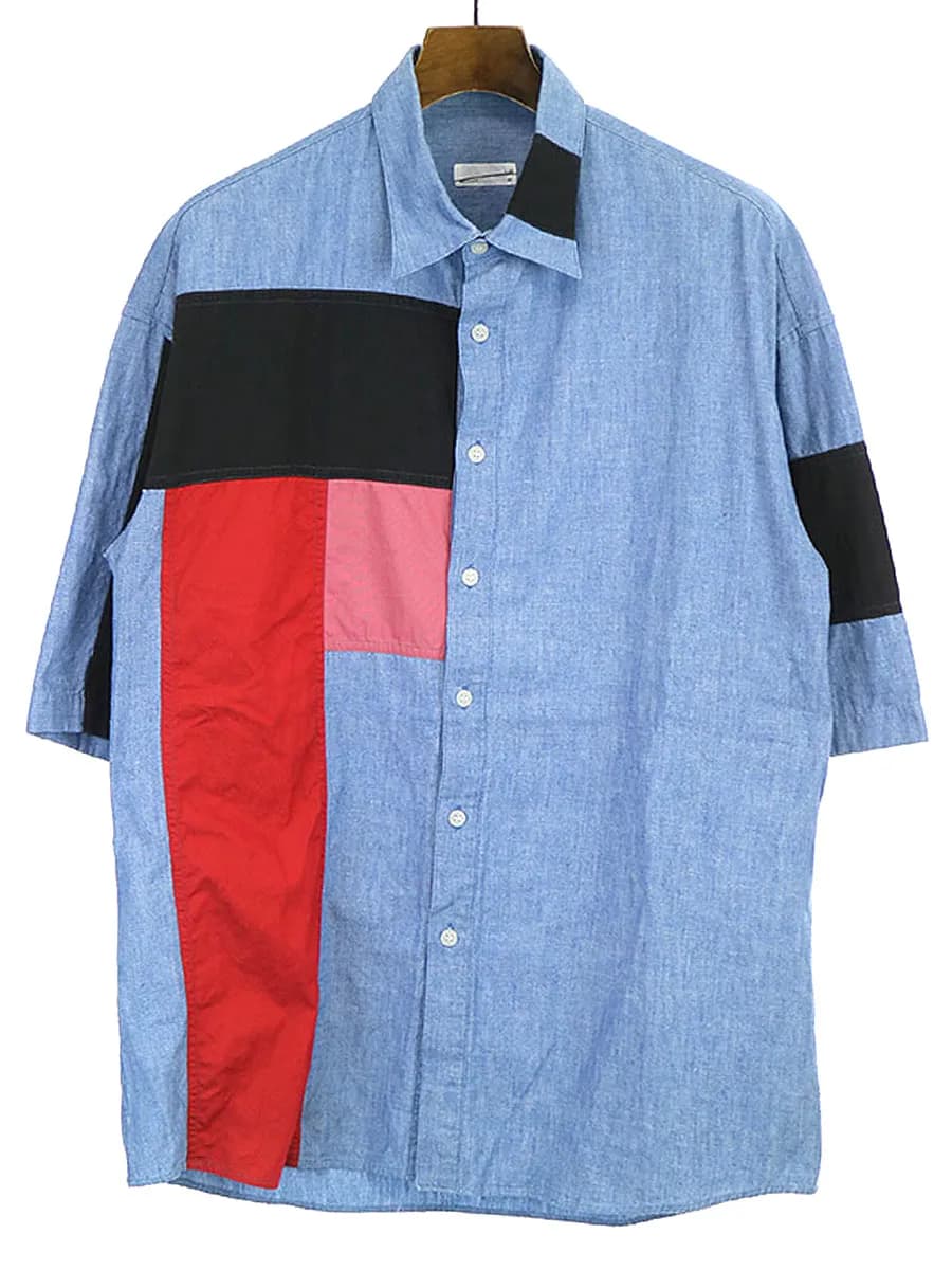 LAD MUSICIAN ラッドミュージシャン 17SS ダンガリー切替ショートスリーブシャツ