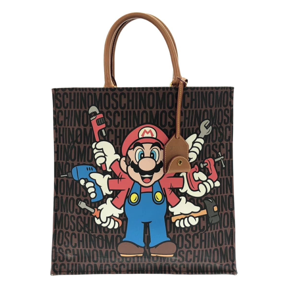 モスキーノ SUPER MARIO スーパーマリオ PVCレザートートバッグ