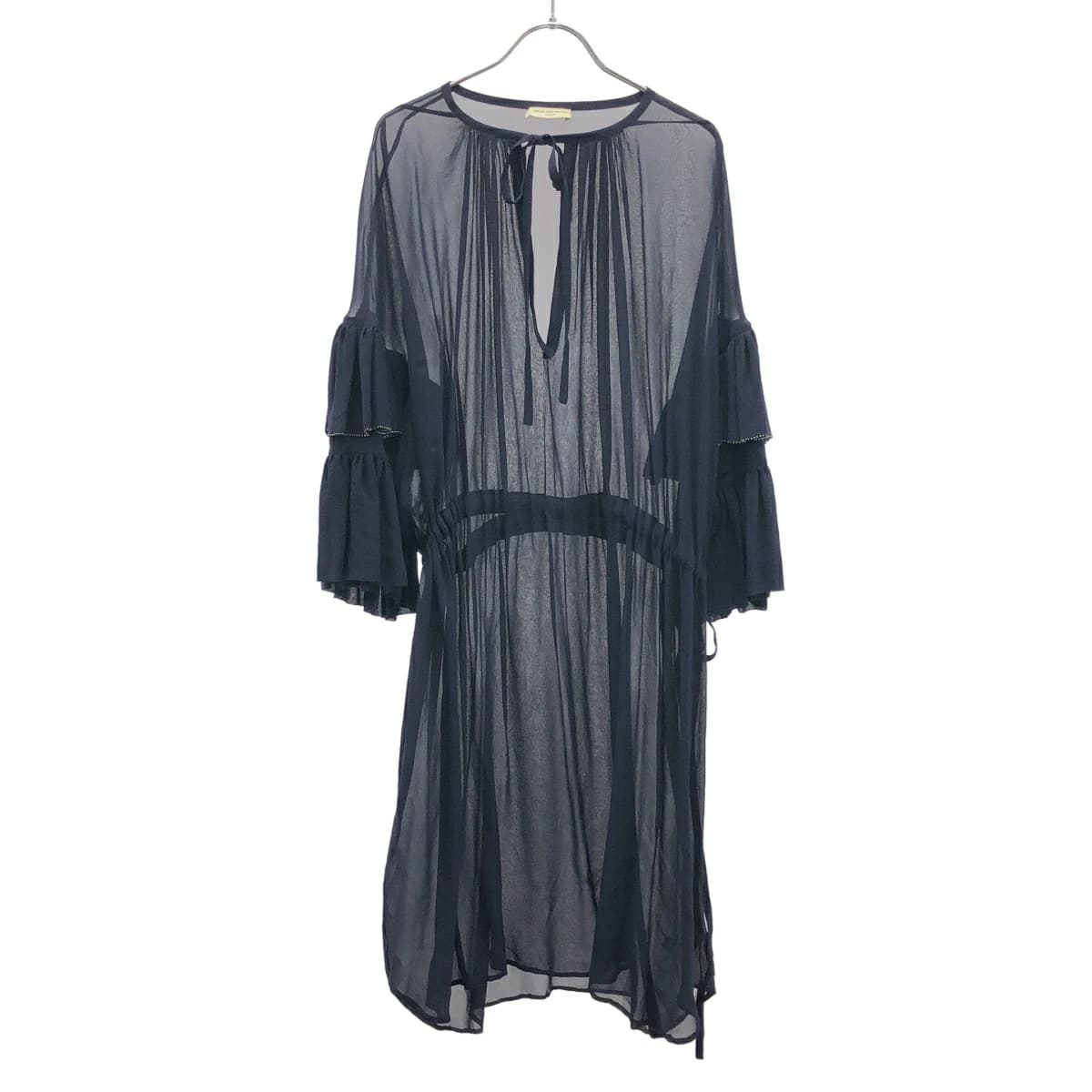 DRIES VAN NOTEN ドリスヴァンノッテン 14AW コットンポプリンギャザー ドレスワンピース