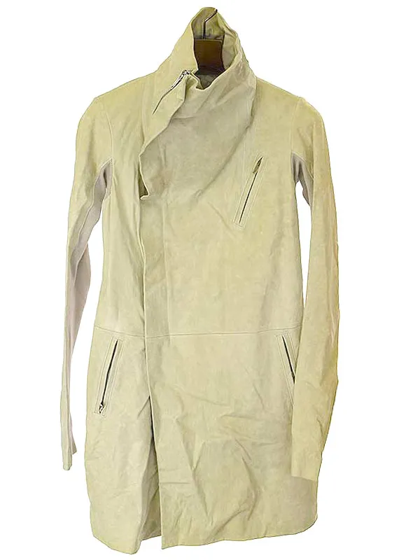 Rick Owens リックオウエンス ハイネックレザーロングコート