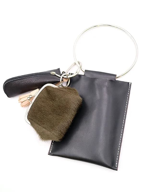 Y's カヨナカムラ バイ ワイズ COMBI LEATHER RING ACCESSORY ポーチ