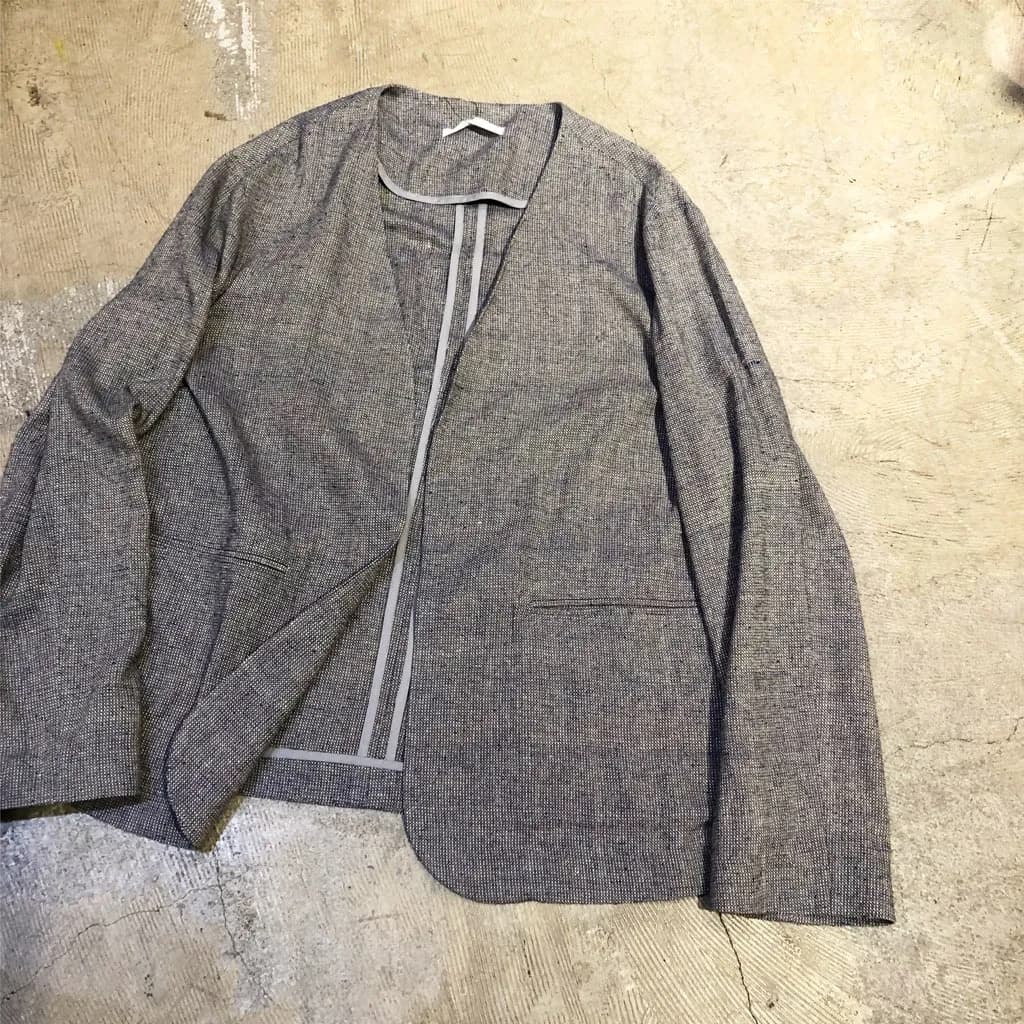 seya. Seya. 19SS シルクツイードノーカラージャケット