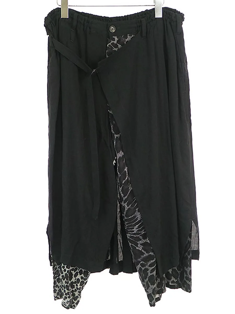 Yohji Yamamoto ブラック スキャンダル ヨウジヤマモト 19SS レオードレーヨンラップパンツ