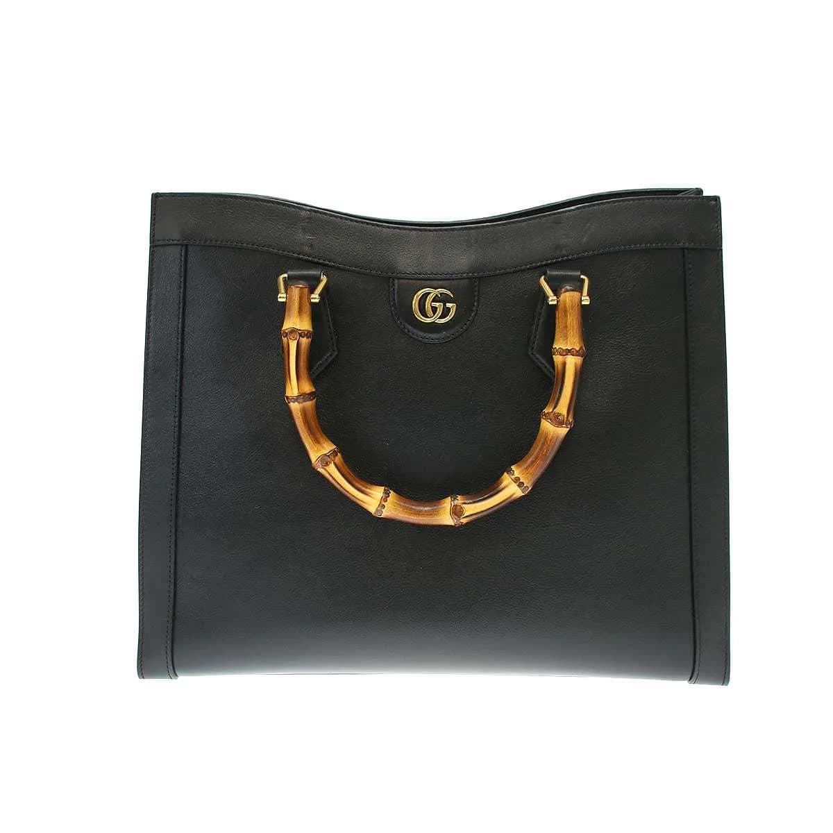 GUCCI グッチ ダイアナ ミディアム バンブーレザーハンドバッグ