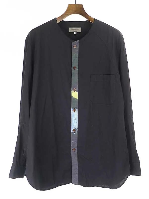 Yohji Yamamoto ヨウジヤマモトプールオム 16SS 朝倉優佳 ノーカラーデッサンプリントシャツ