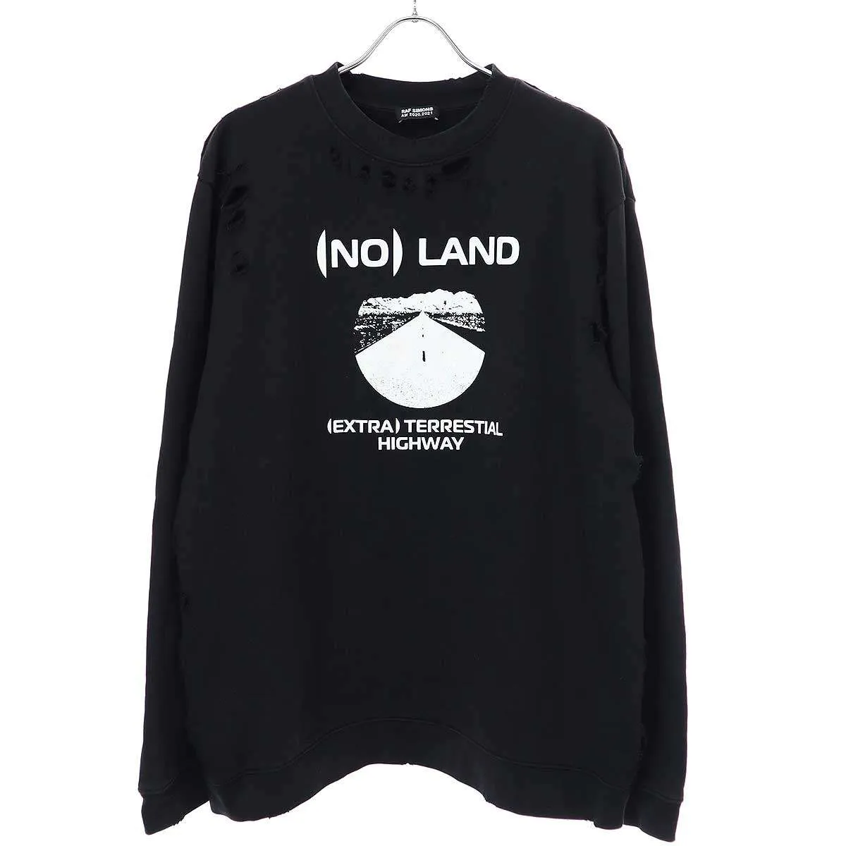 RAF SIMONS ラフシモンズ 20AW NO LAND ダメージ加工スウェットトレーナー