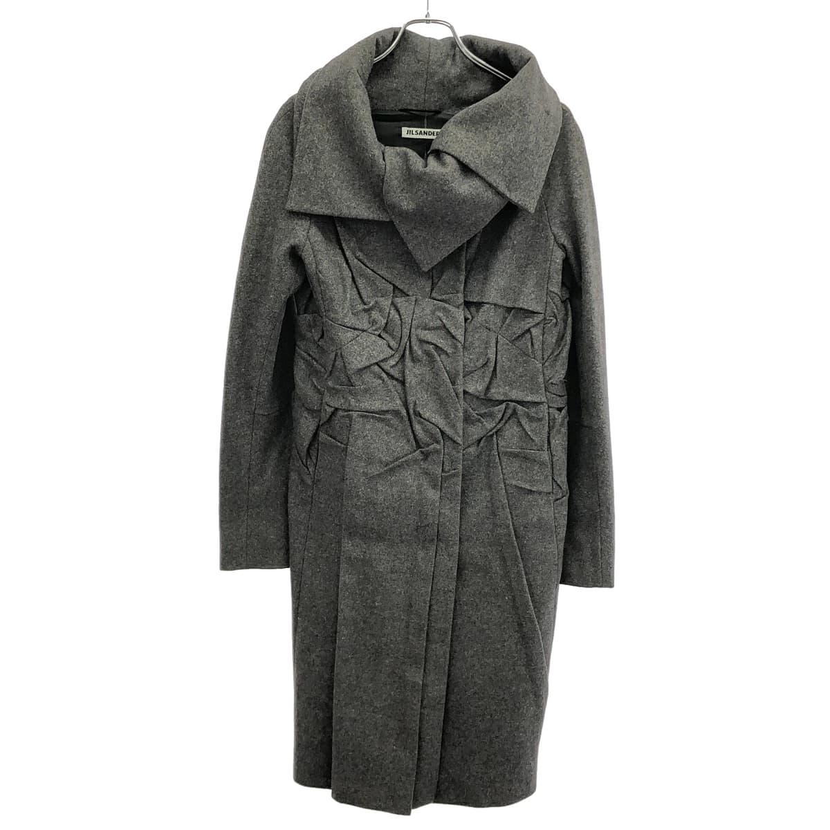 JIL SANDER ジルサンダー 2008AW ハイネックリンクルズウールコート 102610