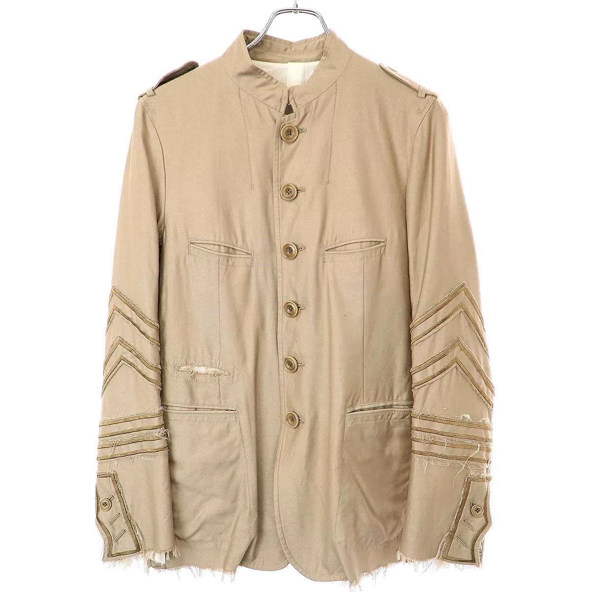 TAKAHIROMIYASHITA The SoloIst. タカヒロミヤシタザソロイスト 15SS nehru collar jacket ウールシルクミリタリージャケット