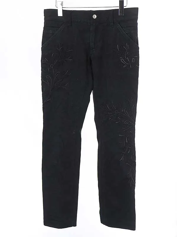 DOLCE&GABBANA ドルチェ&ガッバーナ 14GOLD 刺繍デザインストレッチデニムパンツ
