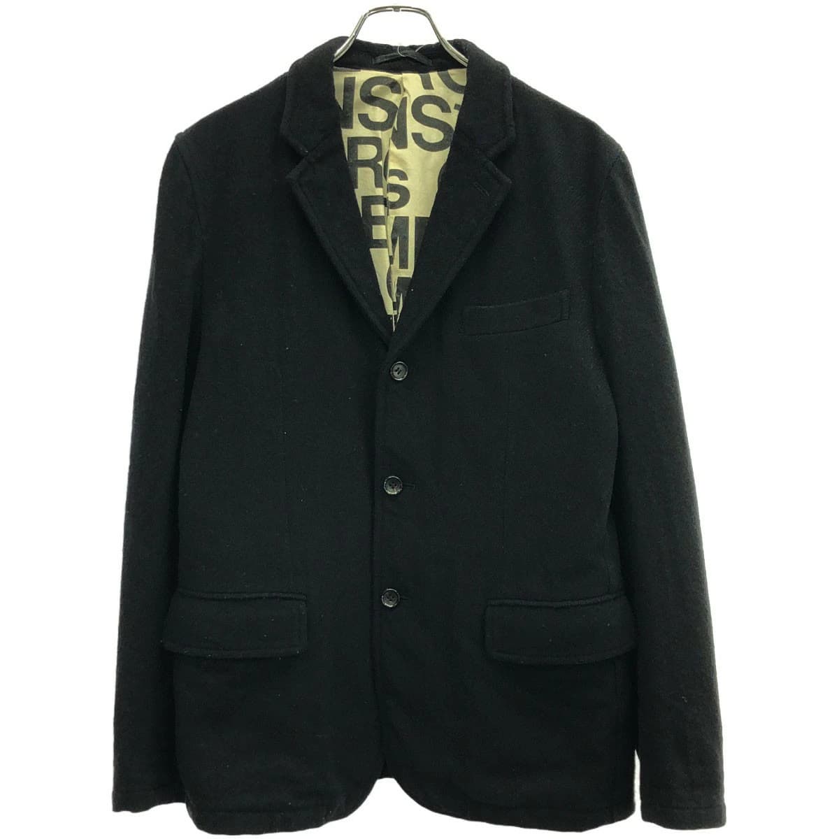 COMME des GARCONS コムデギャルソンオム 2005AW 裏地ロゴプリントウールジャケット HP-J045