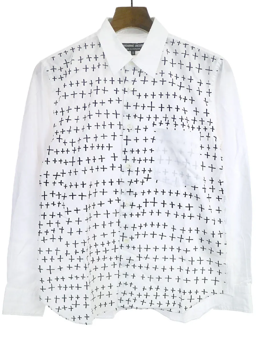 COMME des GARCONS コムデギャルソン オム ドゥ 17SS クロスプリントコットンシャツ