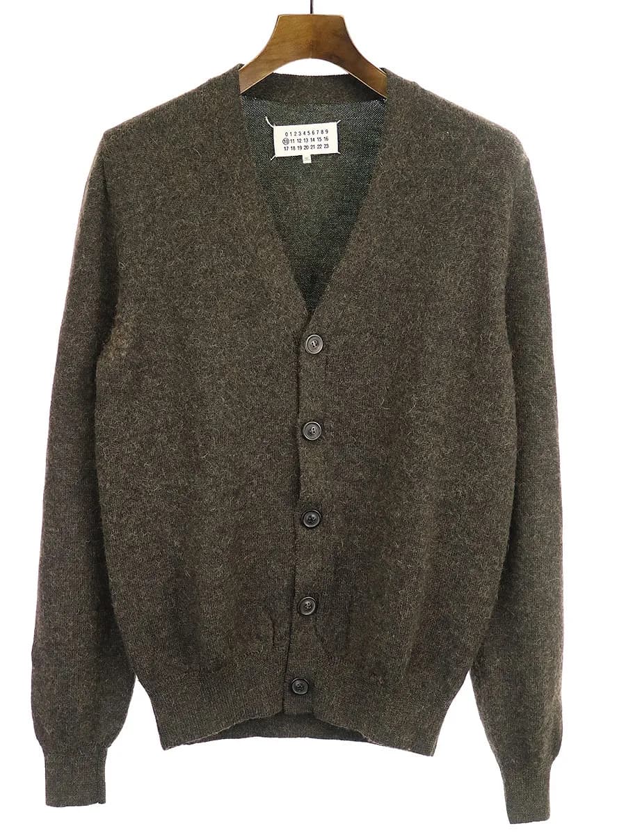 Maison Margiela メゾンマルタンマルジェラ10 12AW キャメルウールエルボーパッチニットカーディガン