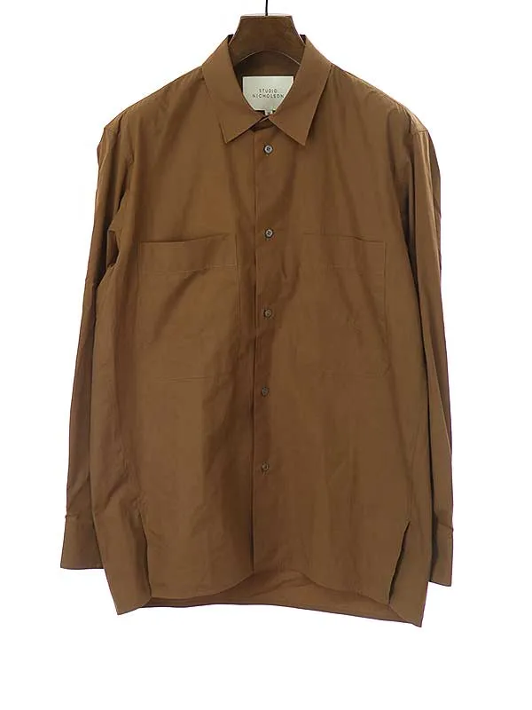 STUDIO NICHOLSON スタジオ ニコルソン 22SS GRAY PATCH POCKET CLASSIC SHIRT パッチポケットクラシックシャツ