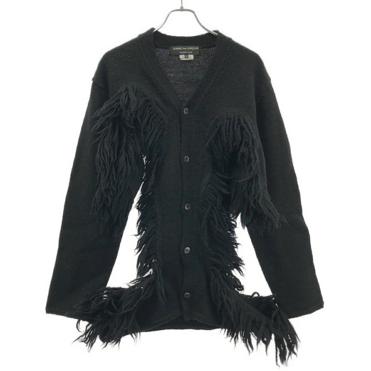 COMME des GARCONS コム デギャルソンオムプリュス 23AW オープンサイド ウールフリンジデザインカーディガン PL-N014